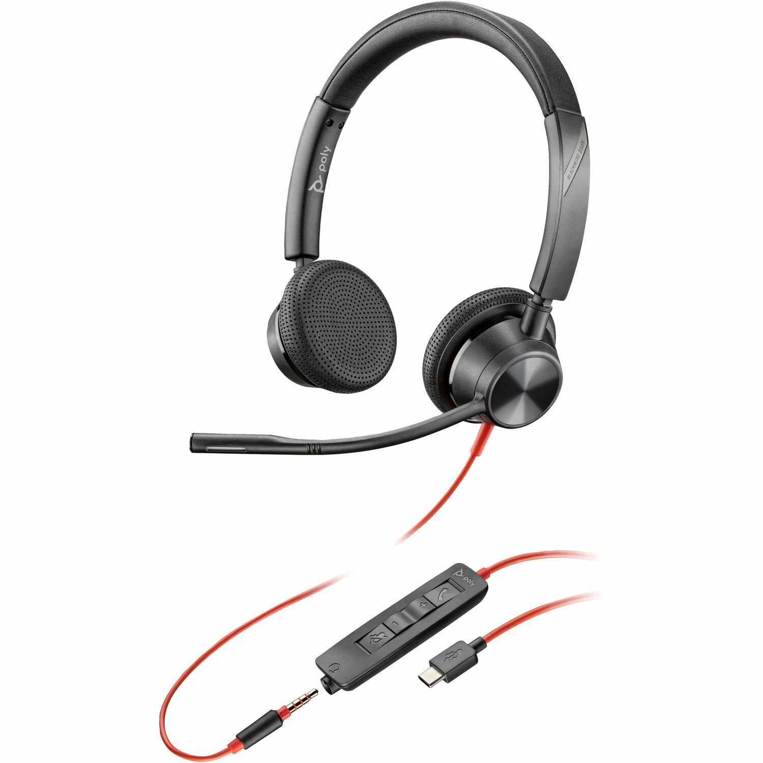 Poly Blackwire 3325 Headset +USB-C/A Adapter TAA