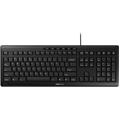CHERRY STREAM Keyboard - Cable Connectivity - USB Interface - English (US) - Black