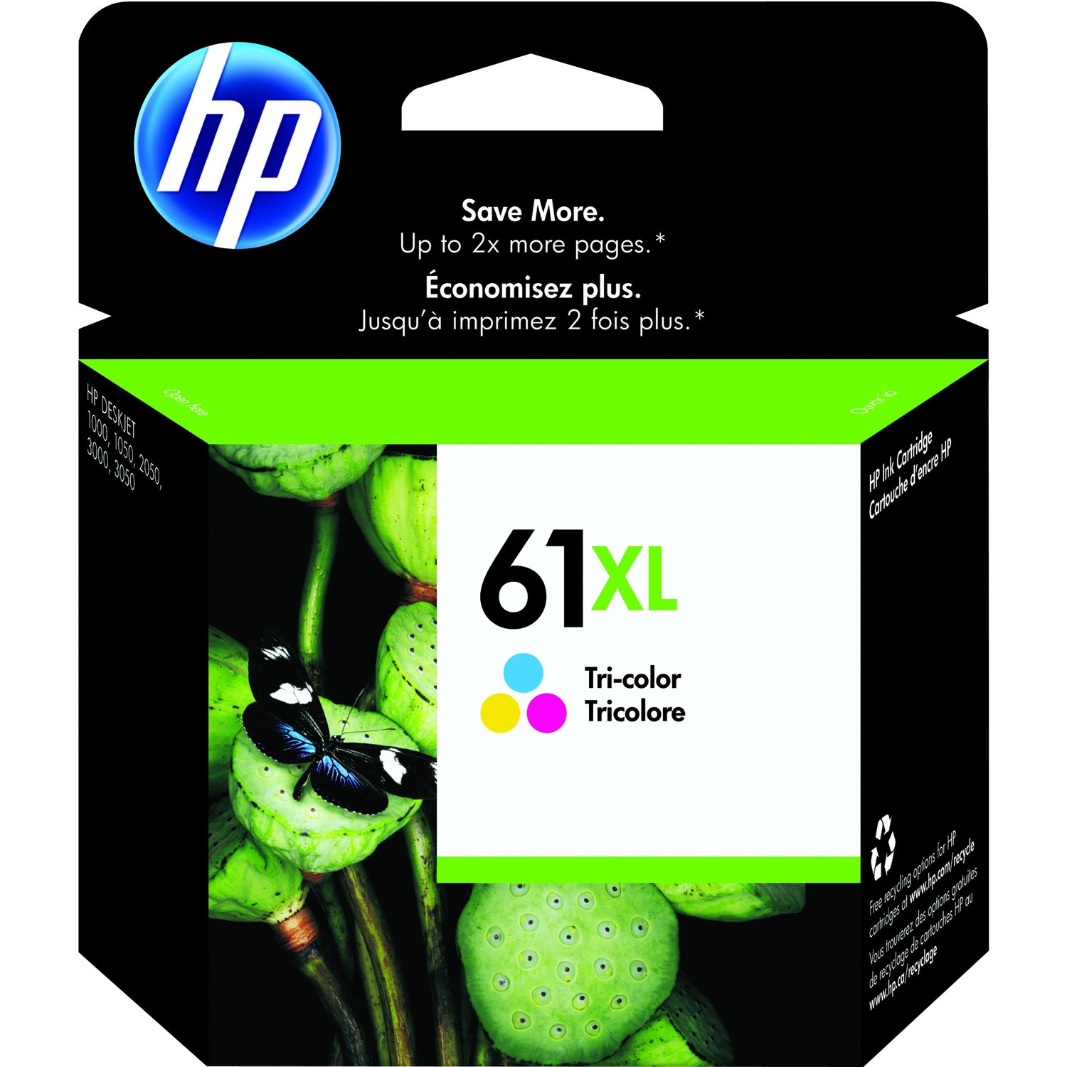 HP 61XL Original Inkjet Ink Cartridge - Cyan, Magenta, Yellow Pack