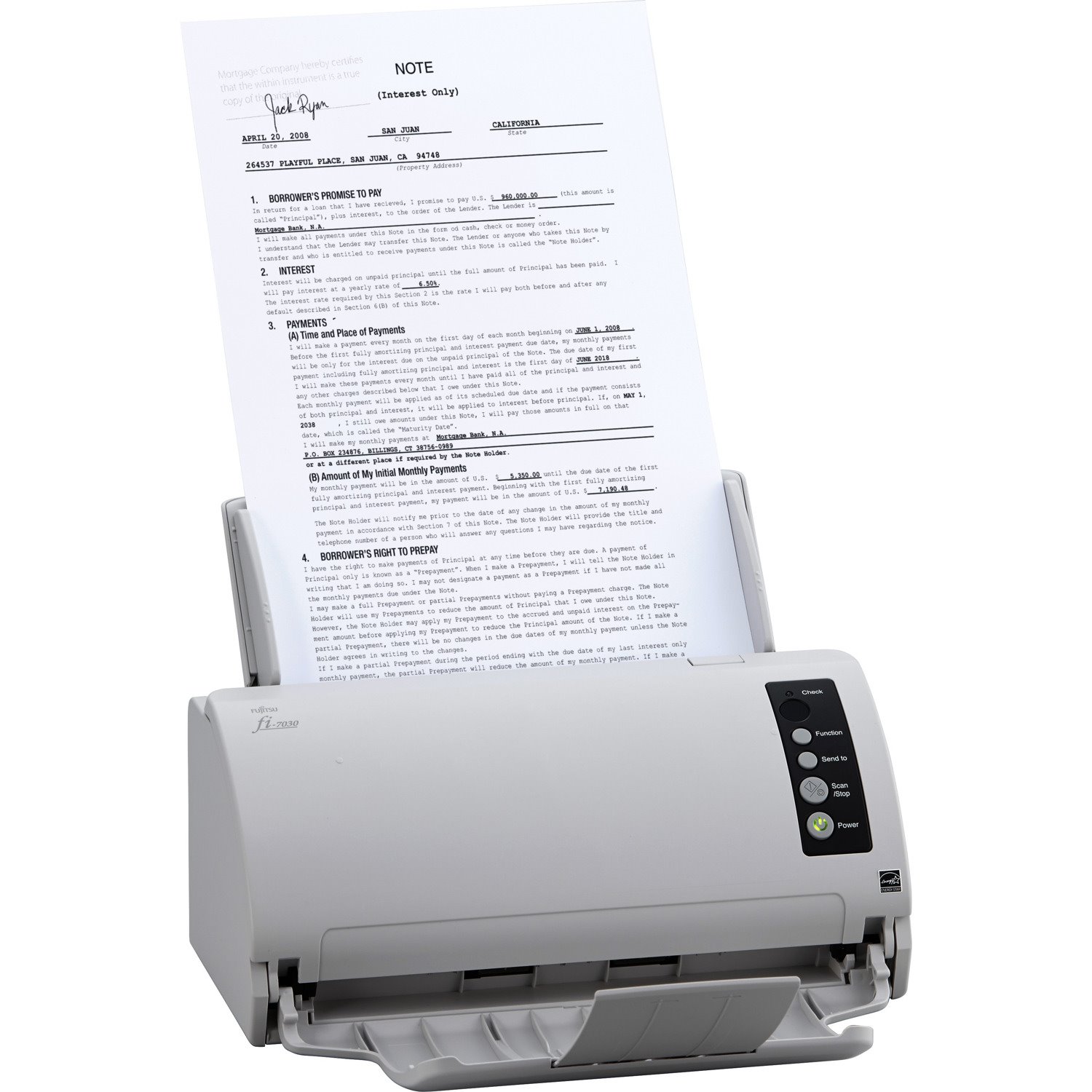 Fujitsu fi-7030 Value-Priced Front Office Color Duplex Document Scanner with Auto Document Feeder (ADF)