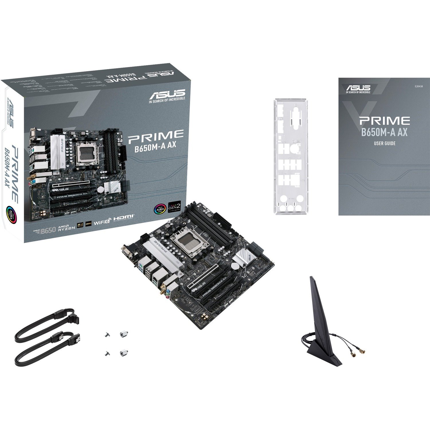 Asus Prime B650M-A AX Desktop Motherboard - AMD B650 Chipset - Socket AM5 - Micro ATX