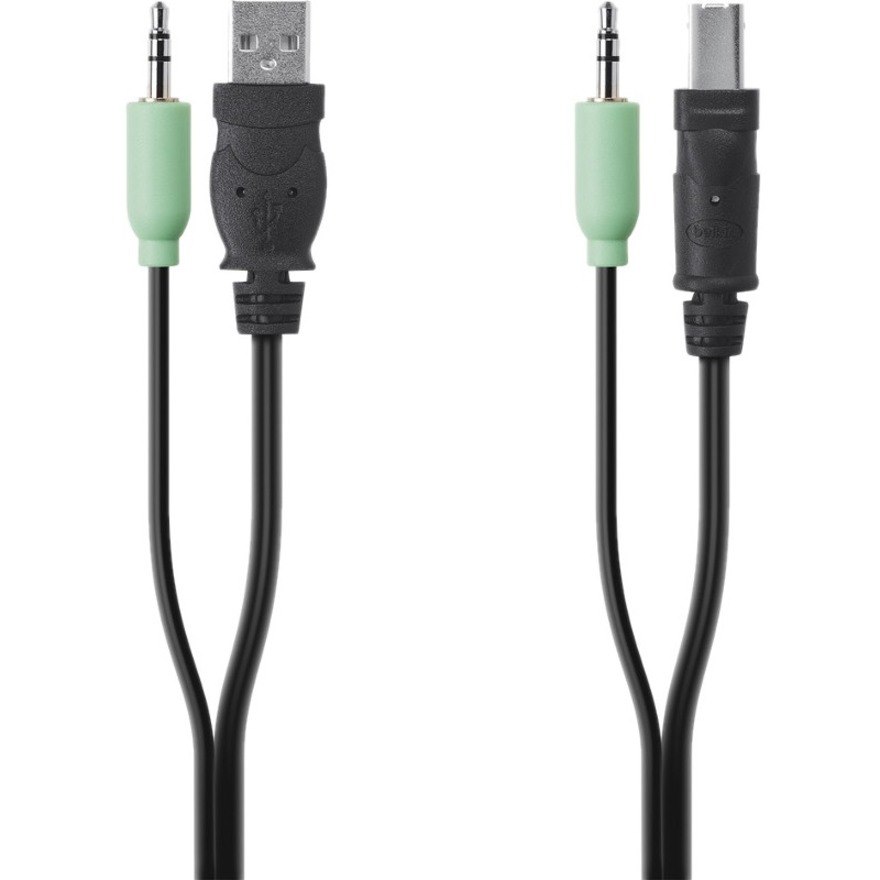 Belkin TAA USB/AUD SKVM CBL, USB A/B, 3.5mm AUDIO, 10'