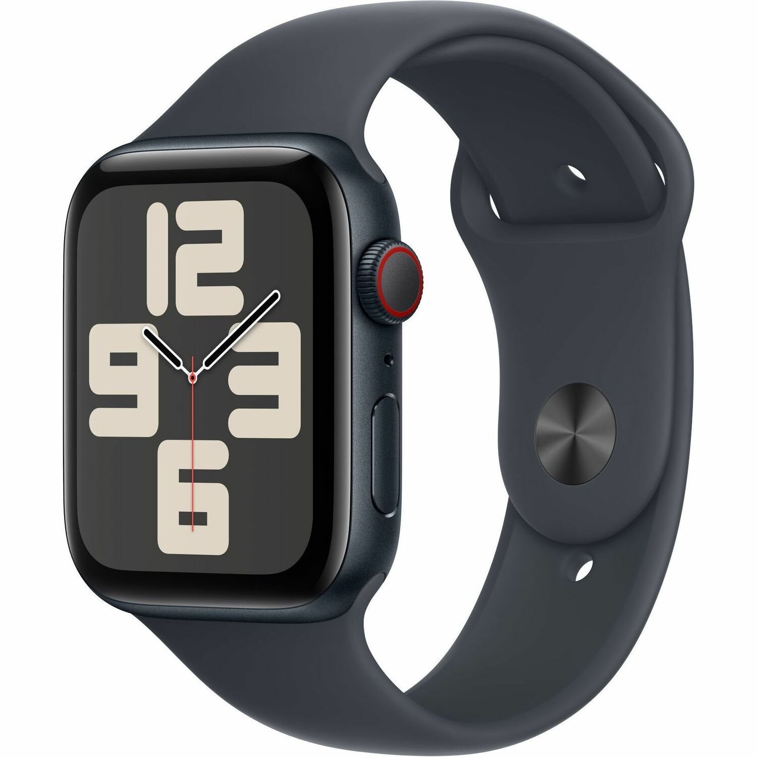 Apple Watch SE Smart Watch - 44 mm Case Height - 38 mm Case Width - Midnight Case Color - Midnight Band Color - Aluminium Case Material - Wireless LAN - LTE, UMTS