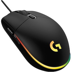 Logitech G203 Wired Gaming Mouse, 8,000 DPI, Rainbow Optical Effect LIGHTSYNC RGB, 6 Programmable Buttons, Black