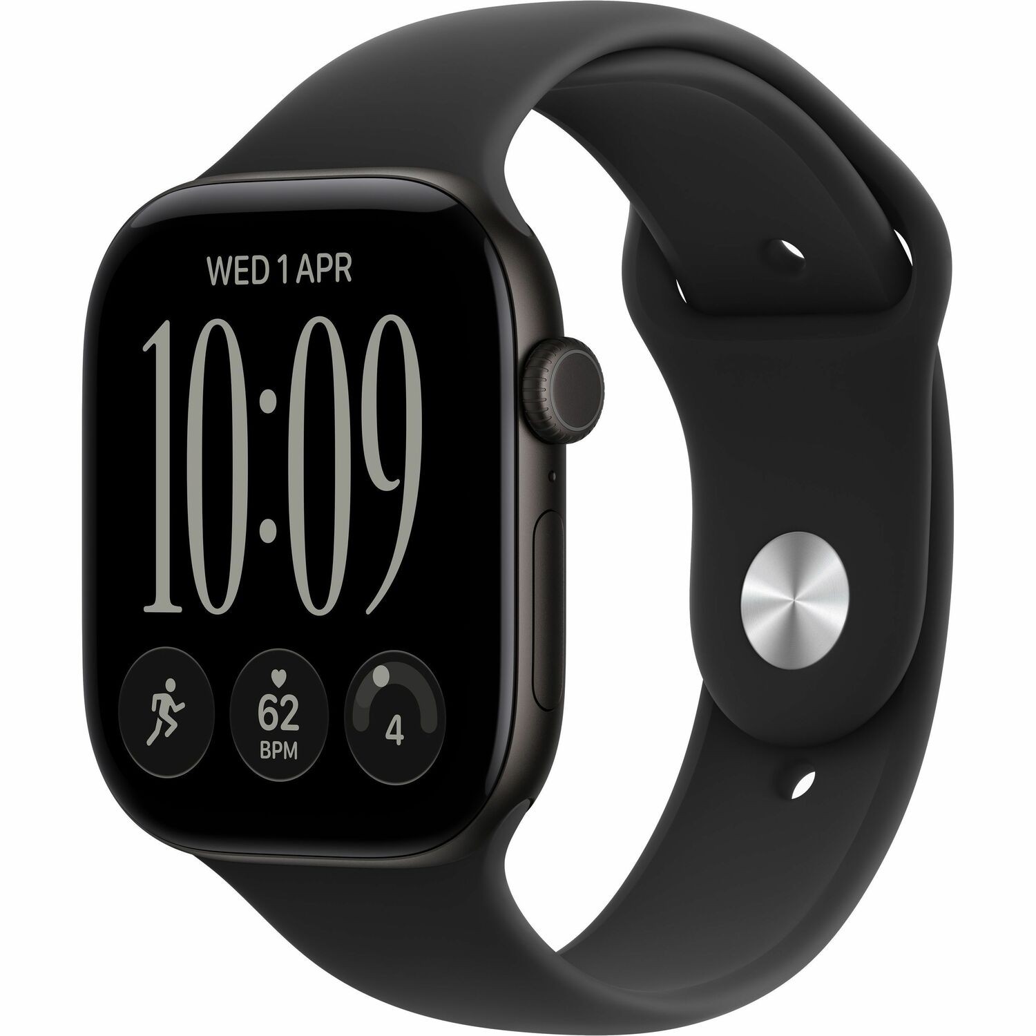Apple Watch Series 12 Smart Watch - 46 mm Case Height - 40 mm Case Width - Black Case Color - Black Band Color - Aluminium Case Material - Wireless LAN - 5G - LTE