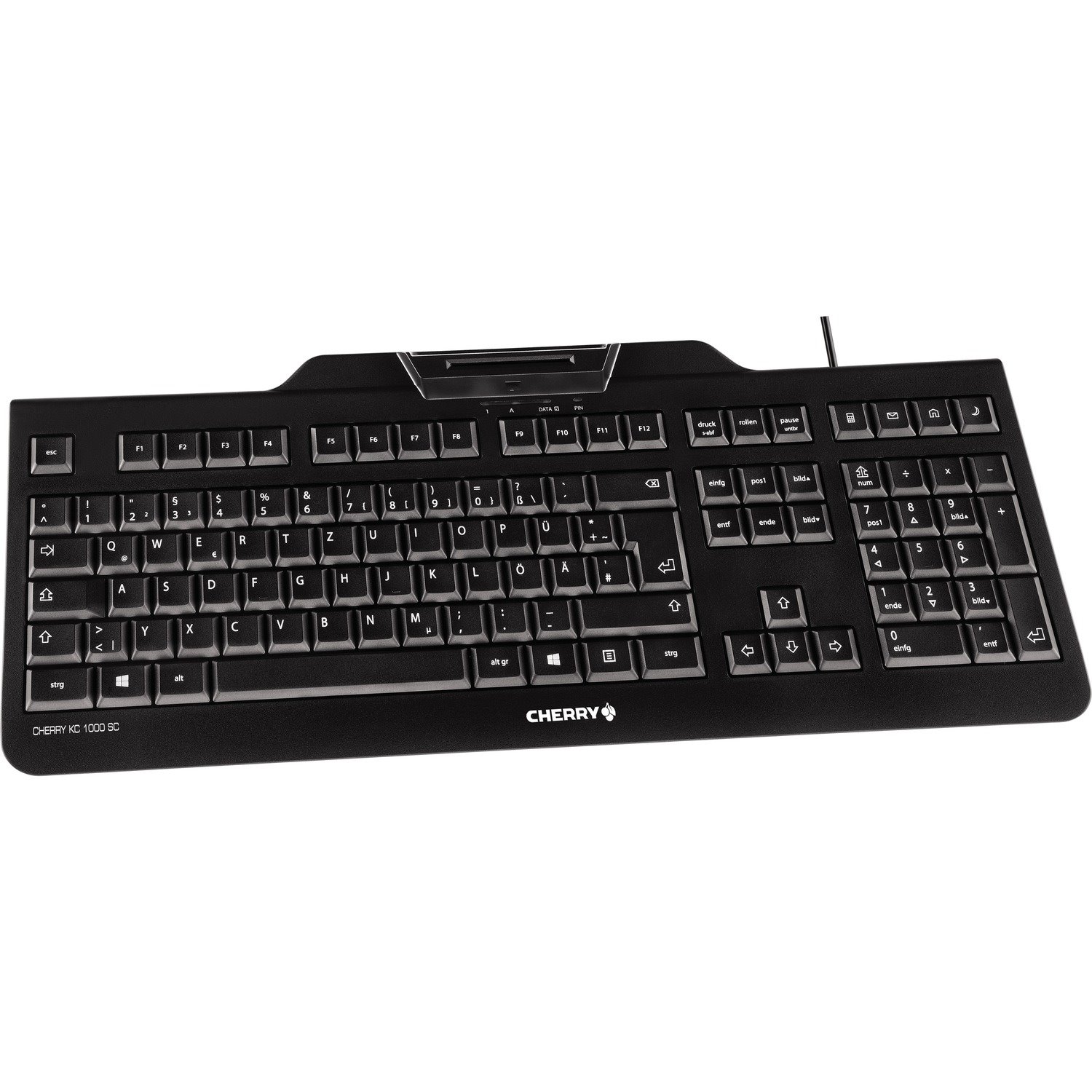 CHERRY KC 1000 SC Keyboard - Cable Connectivity - USB Interface - Switzerland - Black