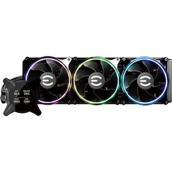EVGA CLCx 360mm All-in-One LCD CPU Liquid Cooler, 3x 120mm PWM ARGB Fans, Intel, AMD, 5 YR Warranty, 400-HY-CX36-V1