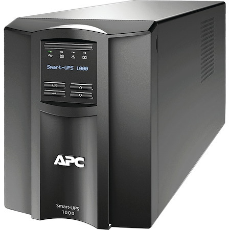 APC Smart-UPS, Line Interactive, 1000VA, Tower, 120V, 8x NEMA 5-15R outlets, SmartConnect Port+SmartSlot, AVR, LCD