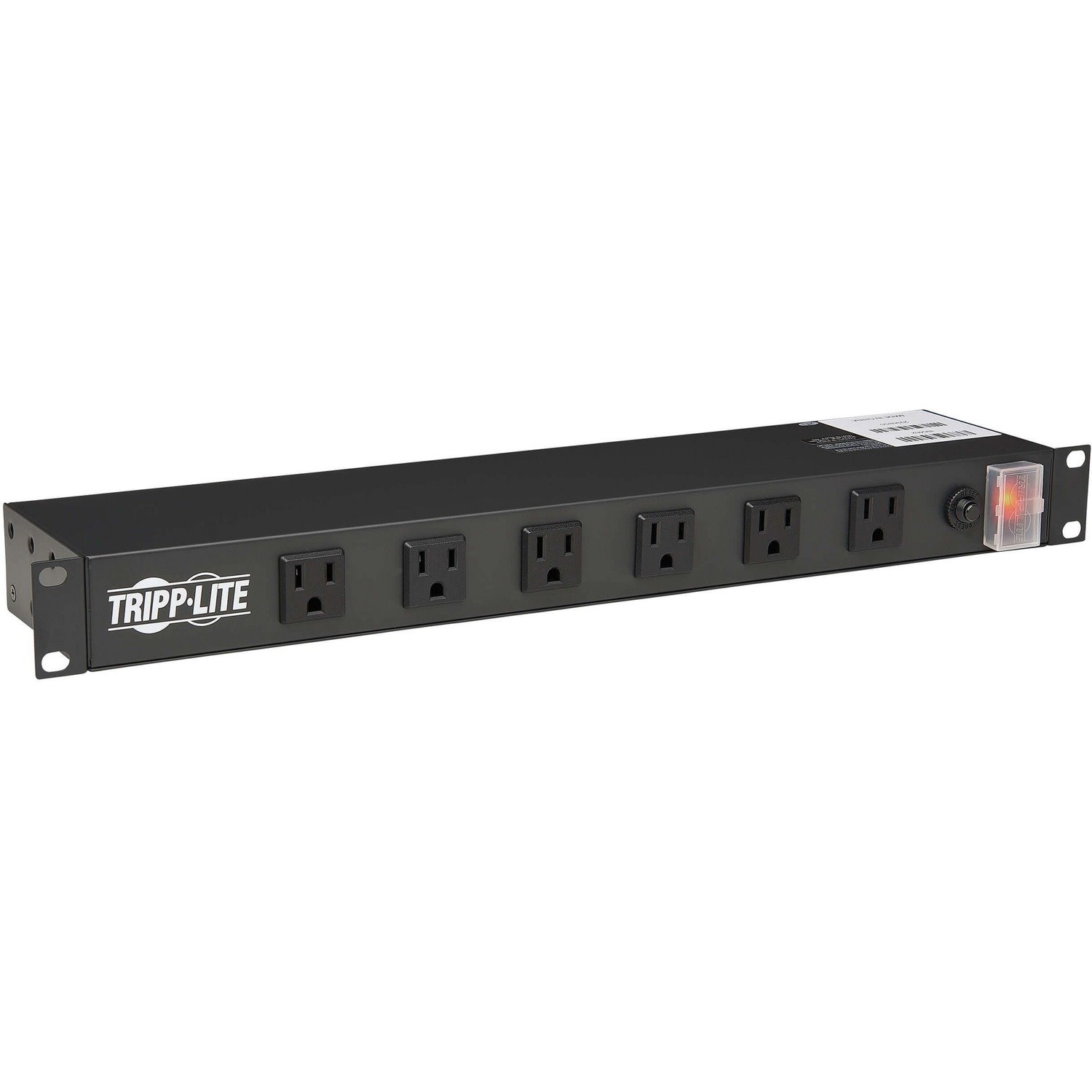 Tripp Lite by Eaton 1U Rack-Mount Power Strip, 120V, 15A, 5-15P, 12 Right-Angle 5-15R Outlets (6 Front-Facing, 6 Rear-Facing), 15 ft. (4.57 m) Cord