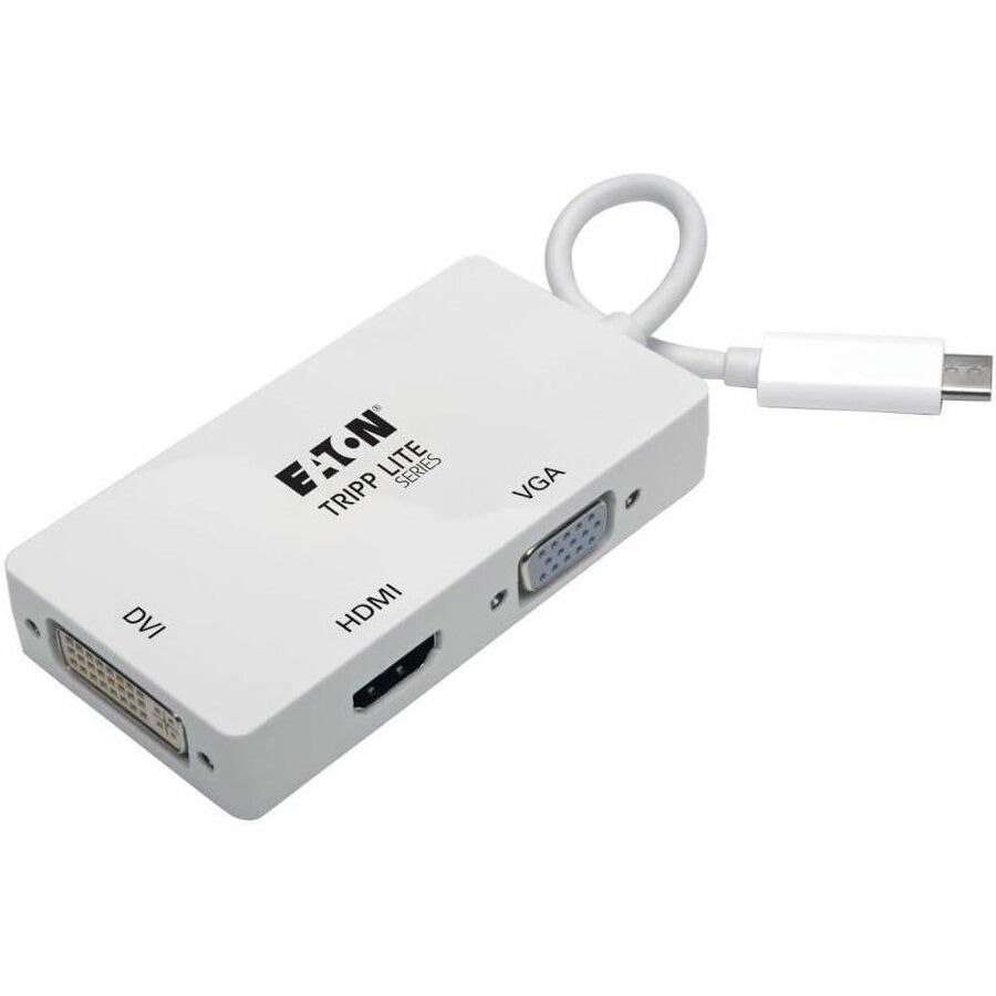 Eaton Tripp Lite Series USB-C Multiport Adapter (M/3xF) - 4K HDMI, DVI, VGA, HDCP, White