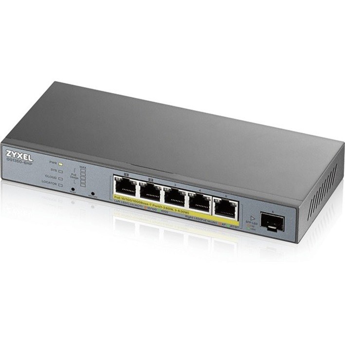 ZYXEL GS1350 GS1350-6HP 5 Ports Manageable Ethernet Switch - Gigabit Ethernet - 10/100/1000Base-T, 1000Base-X