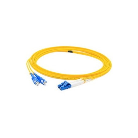 AddOn 65m SC to LC Yellow OS2 Duplex OFNR (Riser-Rated) SMF Fiber Patch Cable
