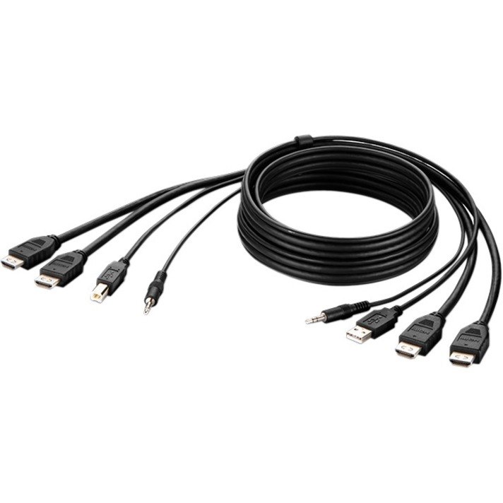 Belkin Cybersecurity and Secure KVM 1.83 m HDMI/Mini-phone/USB KVM Cable - TAA Compliant