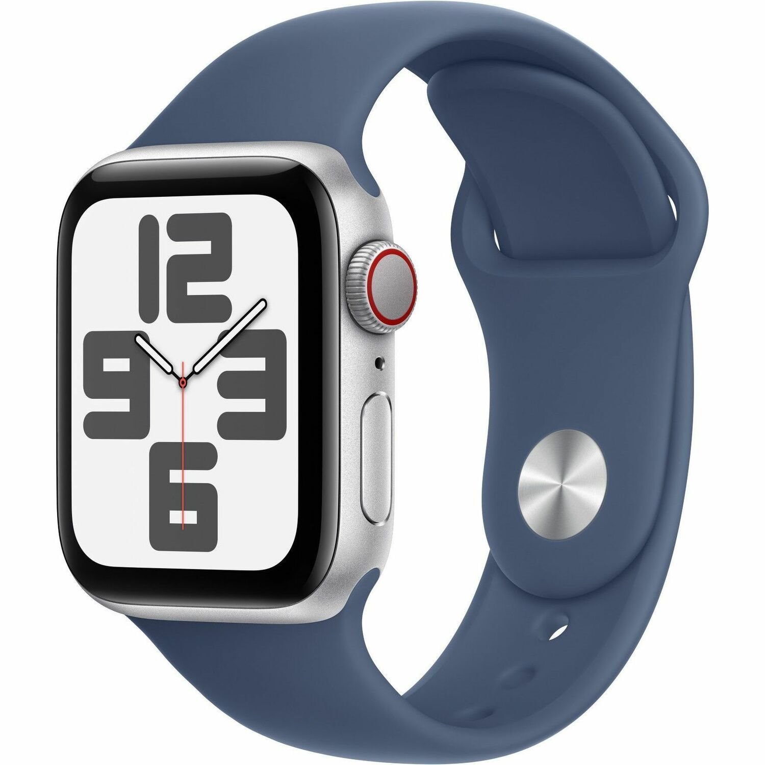 Apple Watch SE Smart Watch - 40 mm Case Height - 34 mm Case Width - Silver Case Color - Denim Band Color - Aluminium Case Material - Wireless LAN - LTE, UMTS