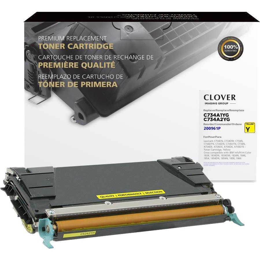 Clover Imaging Remanufactured Yellow Toner Cartridge for Lexmark C734/C736/X734