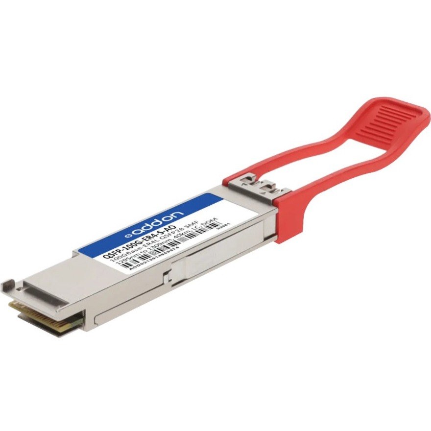 AddOn Cisco&reg; QSFP-100G-ER4-S Compatible TAA 100GBase-ER4 QSFP28 Transceiver (SMF, 1295nm to 1309nm, 40KM, LC, DOM, IEEE 803.3ba)