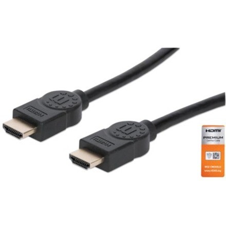 Manhattan Hdmi Cable 4K/60HZ 1.8M Certifd -With Ethernet Male/Male Black