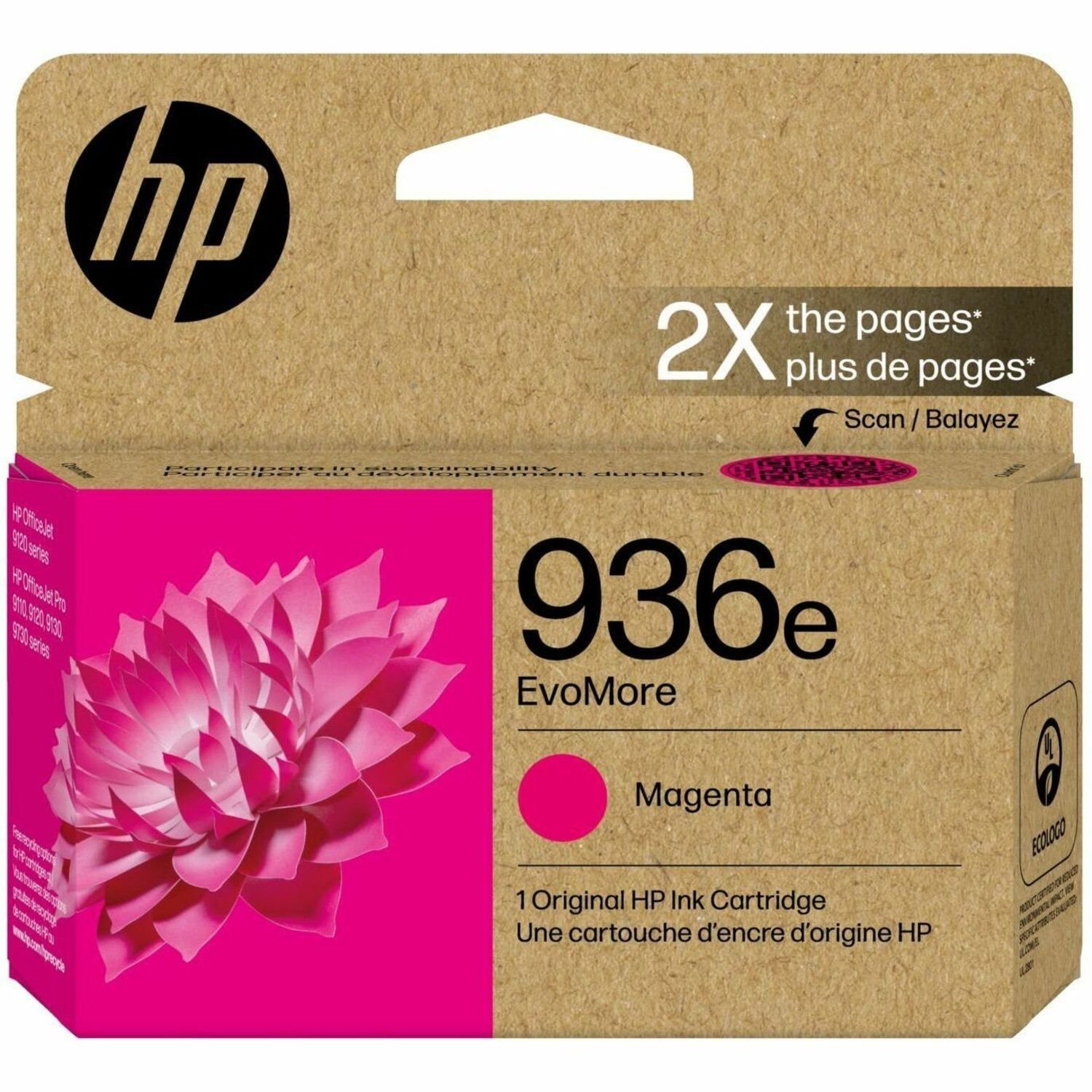 HP EvoMore 936e Original High Yield Inkjet Ink Cartridge - Magenta - 1 Each