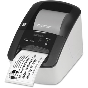 Brother PocketJet QL-700 Desktop Direct Thermal Printer - Monochrome - Label Print - USB - With Cutter - White, Black