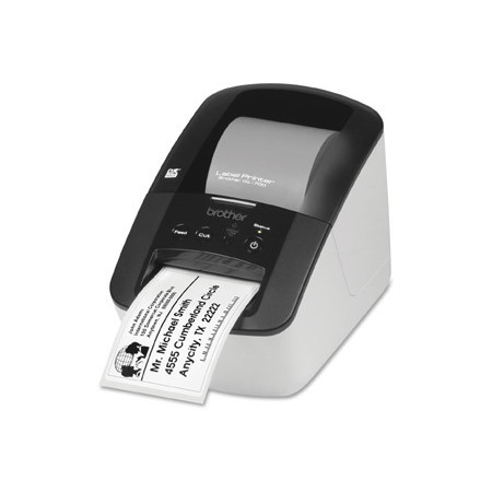 Brother PocketJet QL-700 Desktop Direct Thermal Printer - Monochrome - Label Print - USB - With Cutter - White, Black