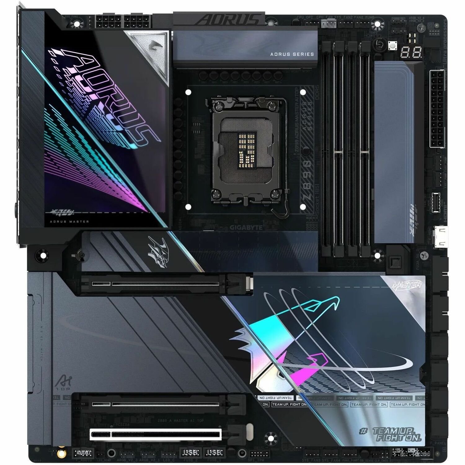 Aorus Ultra Durable Z890 AORUS MASTER AI TOP Gaming Desktop Motherboard - Intel Z890 Chipset - Socket LGA-1851 - Extended ATX
