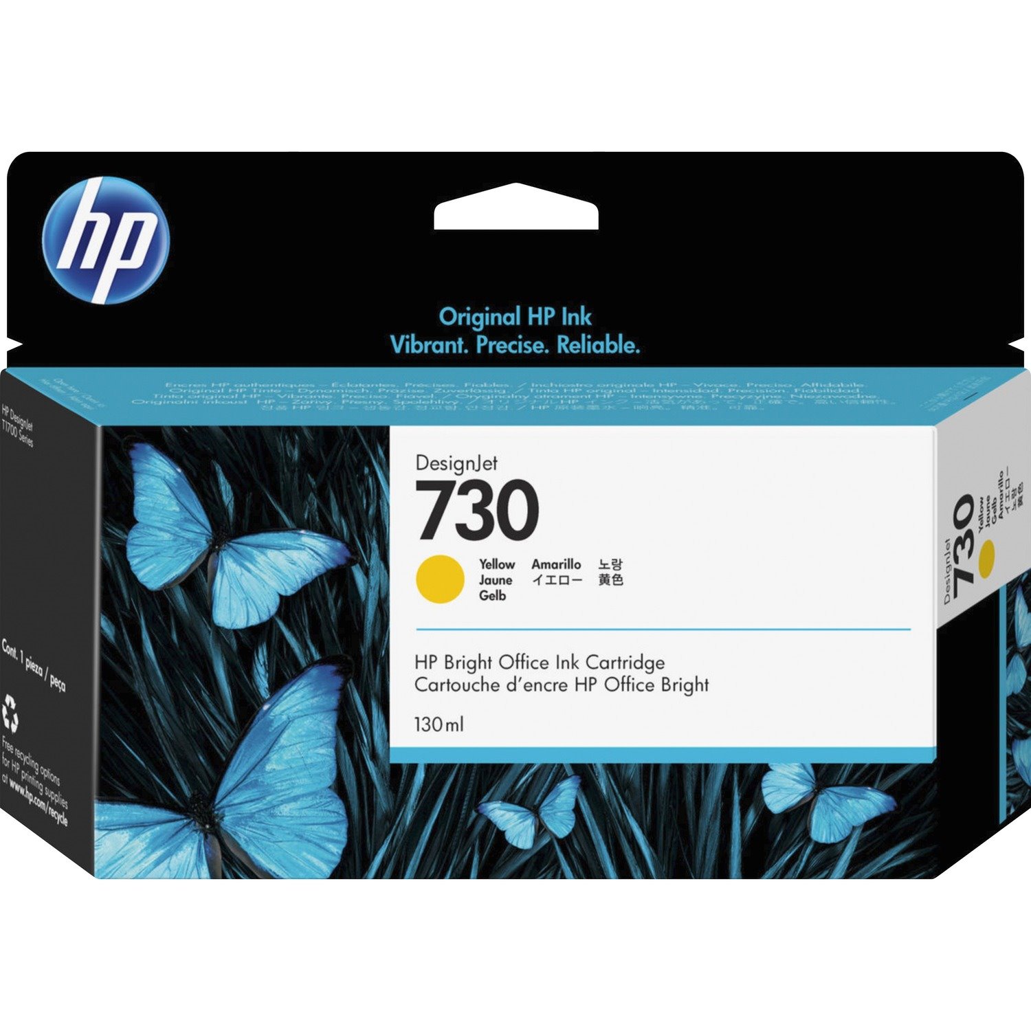 HP 730 Original Inkjet Ink Cartridge - Yellow - 1 Each