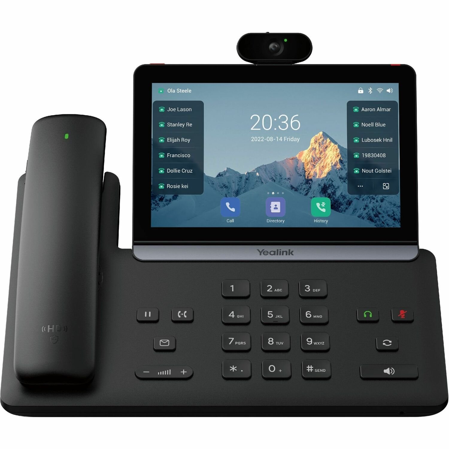 Yealink SIP-T88V Pro IP Phone - Corded/Cordless - Corded/Cordless - Bluetooth, Wi-Fi - 10 Multiple Conferencing - Wall Mountable, Desktop, Stand Mountable - Black