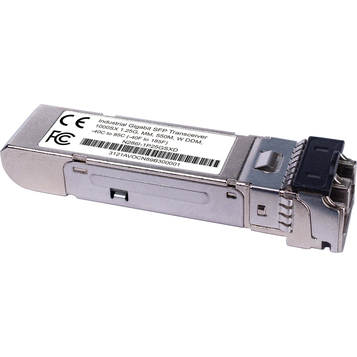 Eaton Tripp Lite Series Industrial Gigabit SFP Transceiver - 1000Base-SX, Multimode, LC Duplex, DDM, -40&deg; to 85&deg;C, 550 m (1,804 ft.)