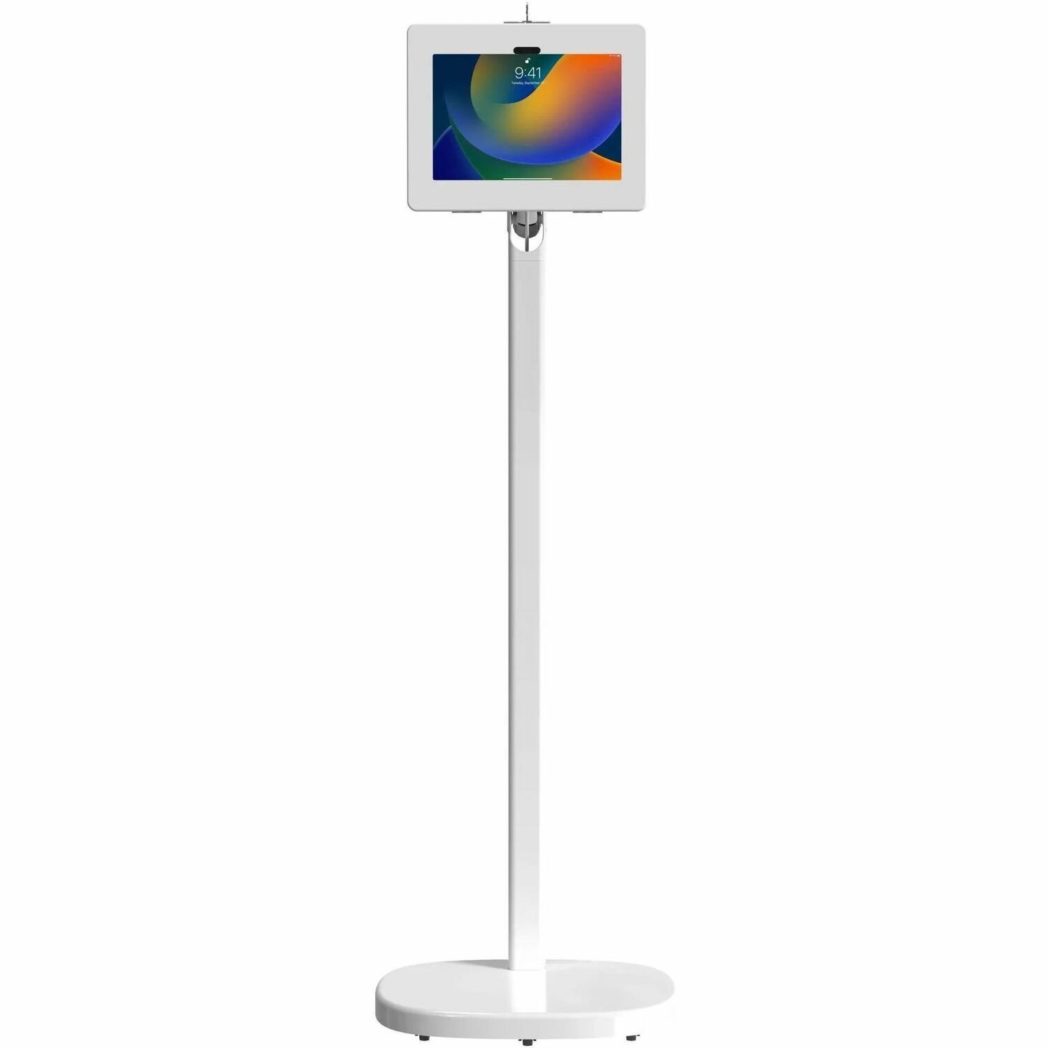 CTA Digital Mobile Rolling Spring Adjustable Floor Stand with Universal Security Enclosure