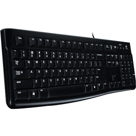 Logitech K120 Keyboard - Cable Connectivity - USB Interface - Russian - QWERTY Layout - Black