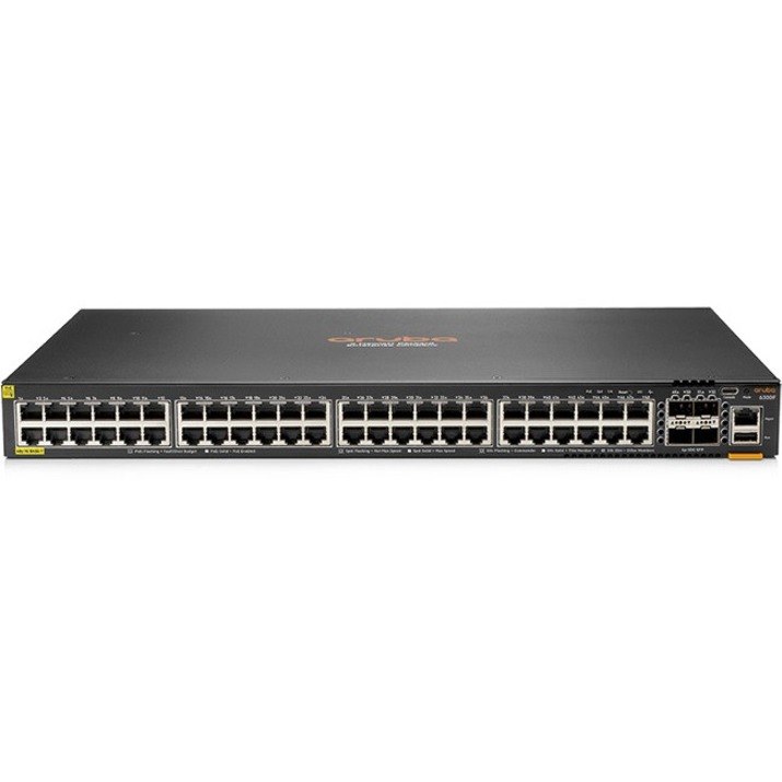 HPE 6300F 48-port 1GbE Class 4 PoE and 4-port SFP56 Switch