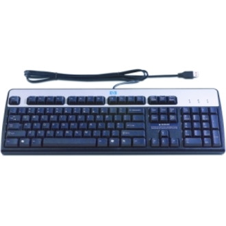 HP Easy Access Keyboard - Cable Connectivity - USB Interface - Swedish - Silver, Carbonite Black