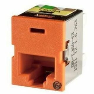 Ortronics Clarity Cat6a TracJack,T568A/B,8 pos, Orange 180 degree