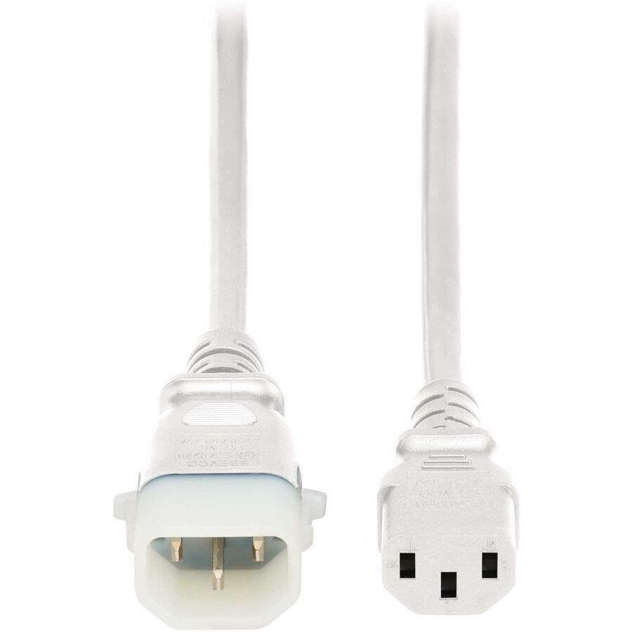 Eaton Tripp Lite Series PDU Power Cords, C13 to P-Lock C14 - Heavy-Duty, 15A, 250V, 14 AWG, 3 ft. (0.9 m), White, 6 Pack