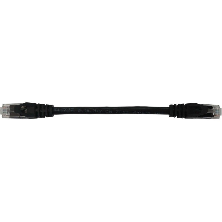 Eaton Tripp Lite Series Cat6a 10G Snagless Molded UTP Ethernet Cable (RJ45 M/M), PoE, Black, 6 in. (15 cm)