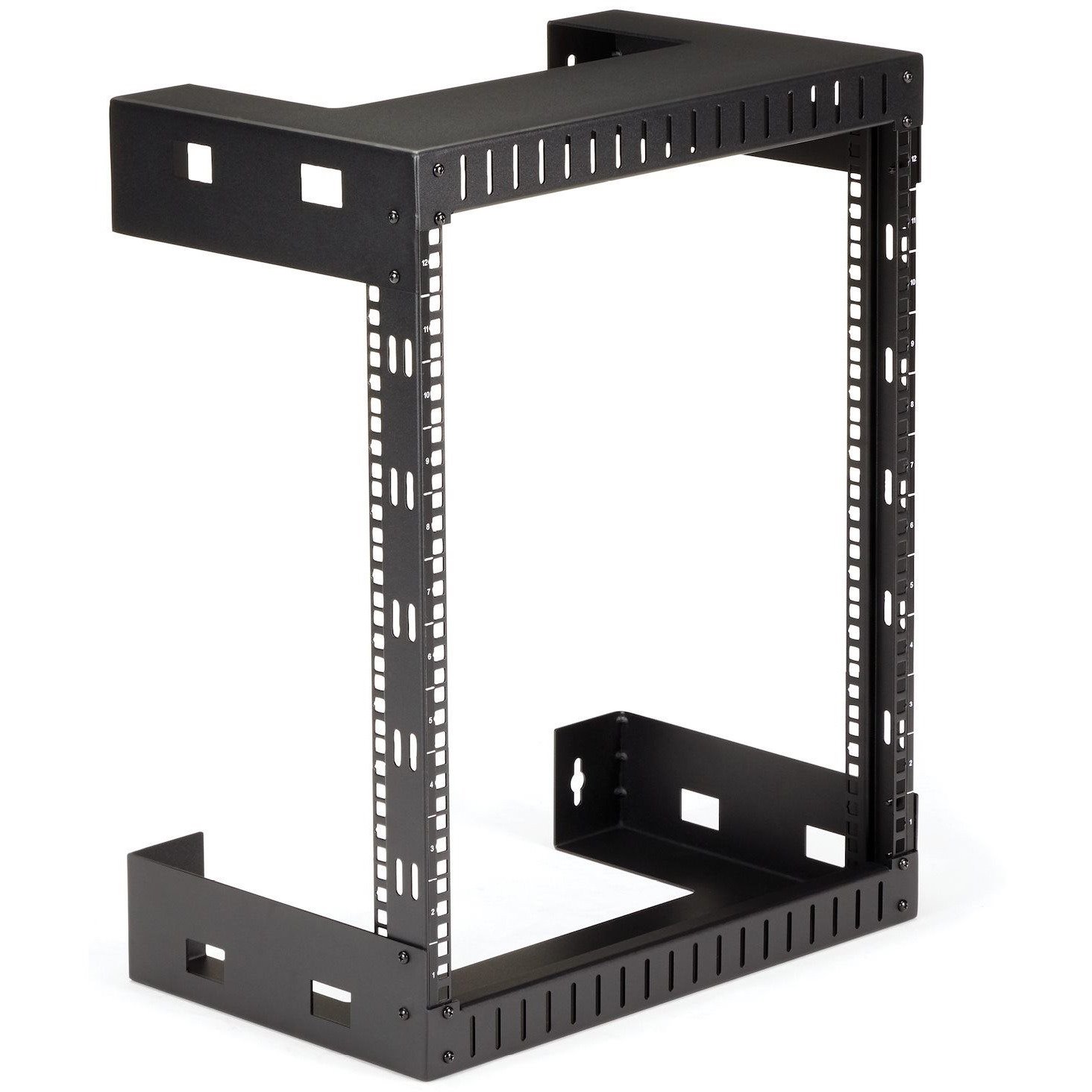 StarTech.com 2-Post 12U Heavy-Duty Wall-Mount Network Rack, 19" Open Frame Server Rack for Computer Equipment, Wall Mount Data Rack~