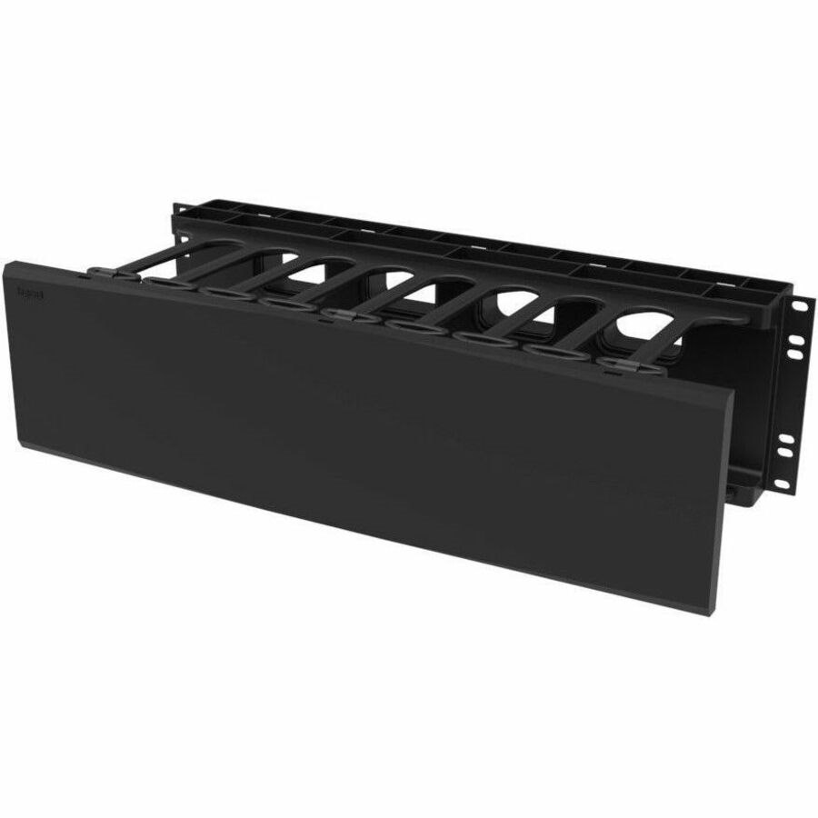 Ortronics Horizontal Cable Manager, Single Sided, 3 rack unit, Black