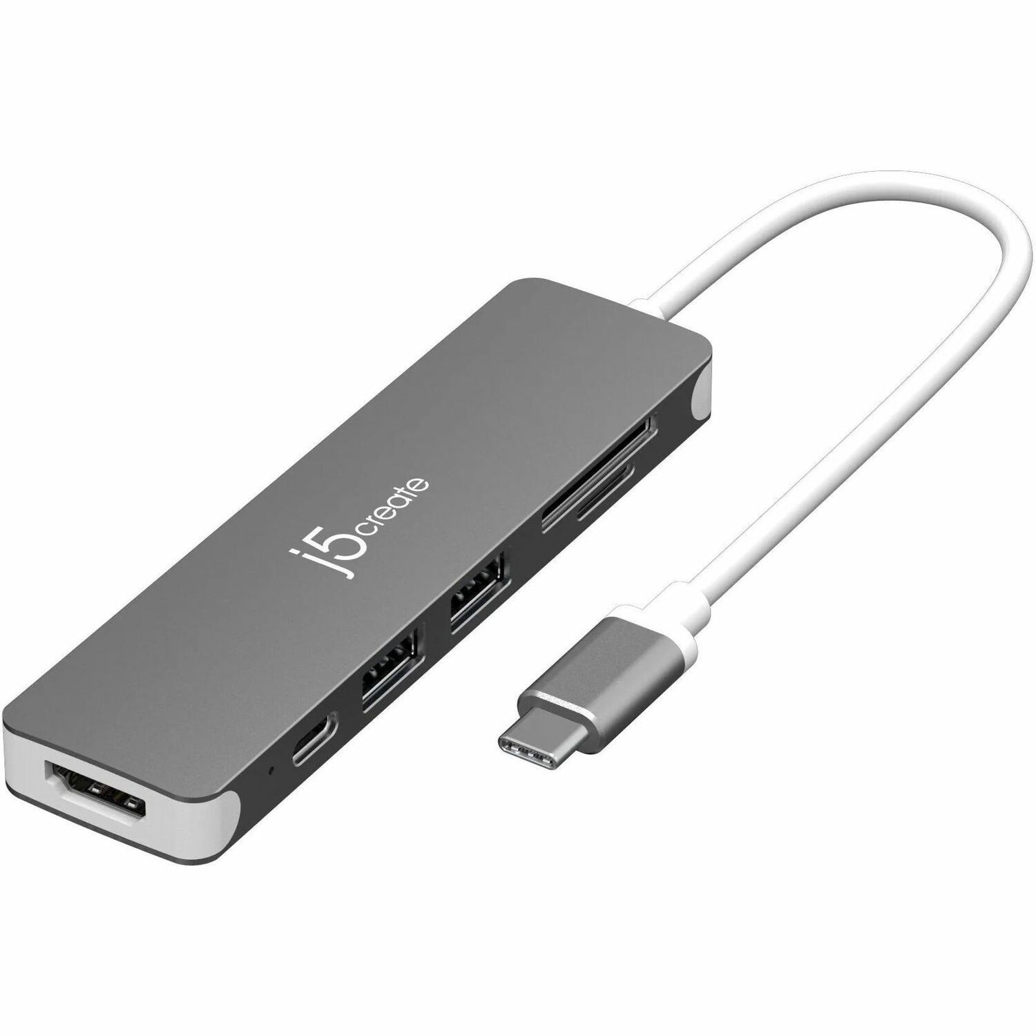 J5create JCD353 Usb-C To 4K Hdmi Multi-Port Hub (Usb-C To 4K Hdmi, 2X Usb-A 3.2, microSD Card Reader, Usb-C PD 100W)