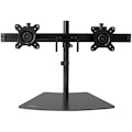StarTech.com Dual Monitor Stand, Horizontal, For up to 24" (17.6lb/8kg) VESA Monitors, Black, Adjustable Monitor Stand, Steel & Aluminum