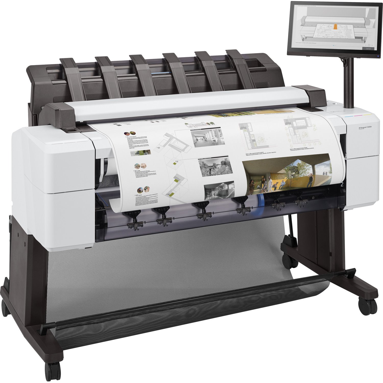 HP Designjet T2600dr PostScript Inkjet Large Format Printer - Includes Printer, Scanner, Copier - 914.40 mm (36") Print Width - Colour