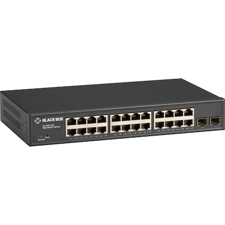 Black Box Gigabit Ethernet Managed Switch - (24) RJ-45, (2) SFP