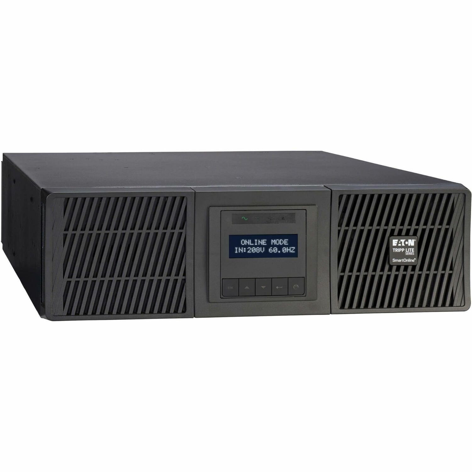 Eaton Tripp Lite Series SmartOnline 5000VA 4500W 208V Online Double-Conversion UPS with Maintenance Bypass - L6-20R/L6-30R Outlets, L6-30P Input, Network Card Included, Extended Run, 3U Rack/Tower