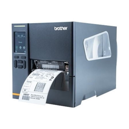 Brother TJ-4021TN Desktop Direct Thermal/Thermal Transfer Printer - Monochrome - Label/Receipt Print - USB - Serial - Black