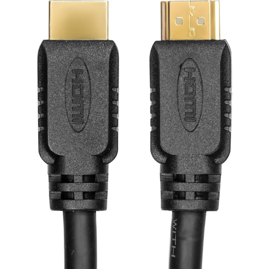 Rocstor Premium 10 ft 4K High Speed HDMI to HDMI M/M Cable - Ultra HD HDMI 2.0 Supports 4k x 2k at 60Hz with resolutions up to 3840x2160p and 18Gbps Bandwidth - HDMI 2.0 to HDMI 2.0 Male/Male - HDMI 2.0 for HDTV, DVD Player, Stereo Receiver, Digital Signage Projector, Gaming Console, Audio/Video Device, TV, Digital Video Recorder - 10 ft (3m) - 1 Retail Pack - 1 x HDMI Male - 1 x HDMI Male - Gold Plated Connectors - Shielding - Black - HDMI CABLE ULTRA HD 4Kx2K