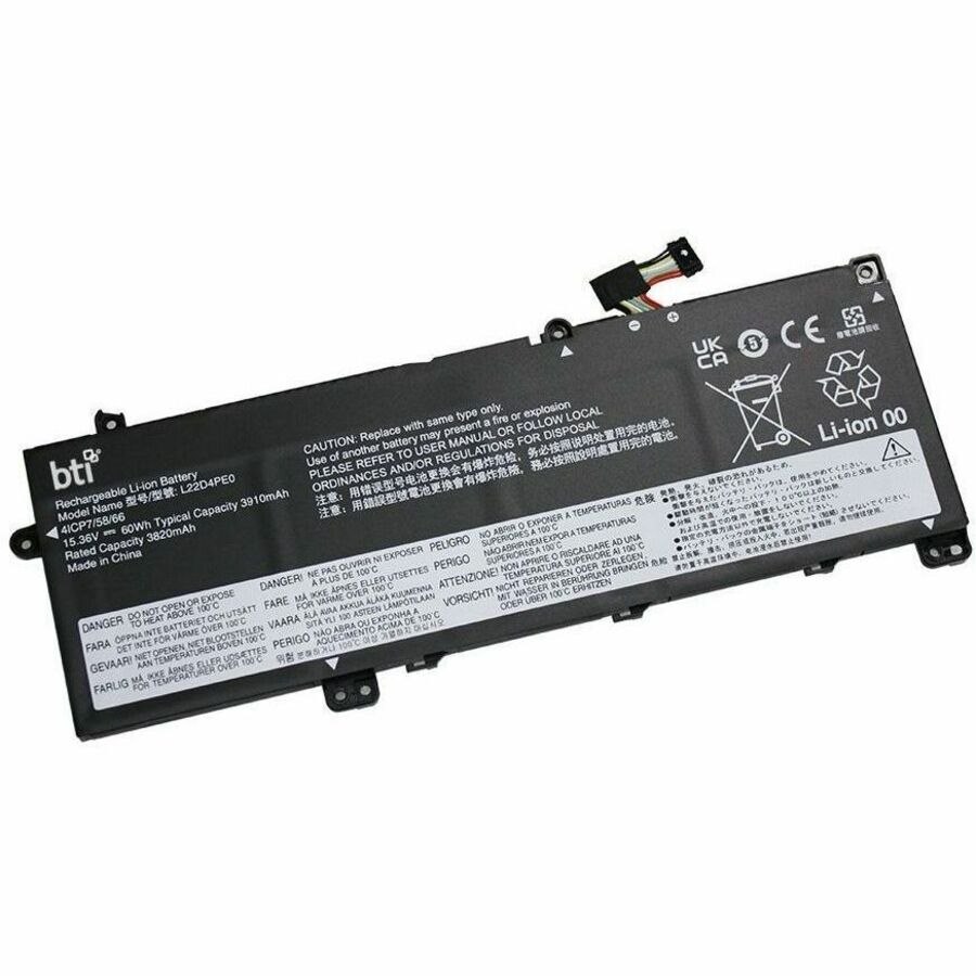 BTI L22B4PE0-BTI 4-CELL 15.36V LI-ION NOTEBOOK BATTERY FOR LENOVO THINKBOOK 14 G6 IRL, 14 G6 IRL 21KG, 14 G6 IRL 21NQ, 14 G6 ABP, 14 G6 ABP 21KJ, 14 G7 IML, 14 G7 IML 21MR