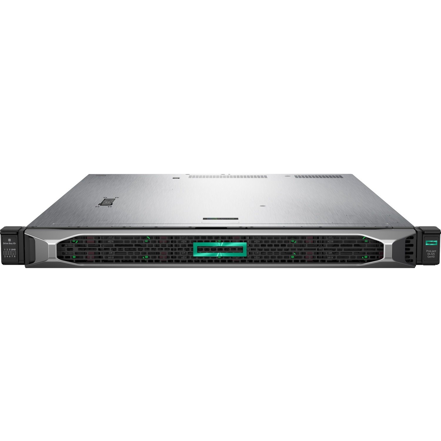 HPE ProLiant DL325 G10 Plus 1U Rack Server - 1 x AMD EPYC 7402 2.80 GHz - 128 GB RAM - 145.92 TB SSD - (19 x 7.68TB) SSD Configuration - Serial Attached SCSI (SAS), Serial ATA Controller