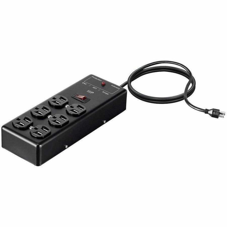 Monoprice Heavy Duty 6 Outlet Metal Surge Power Box, 540 Joules, With 6FT Cord,