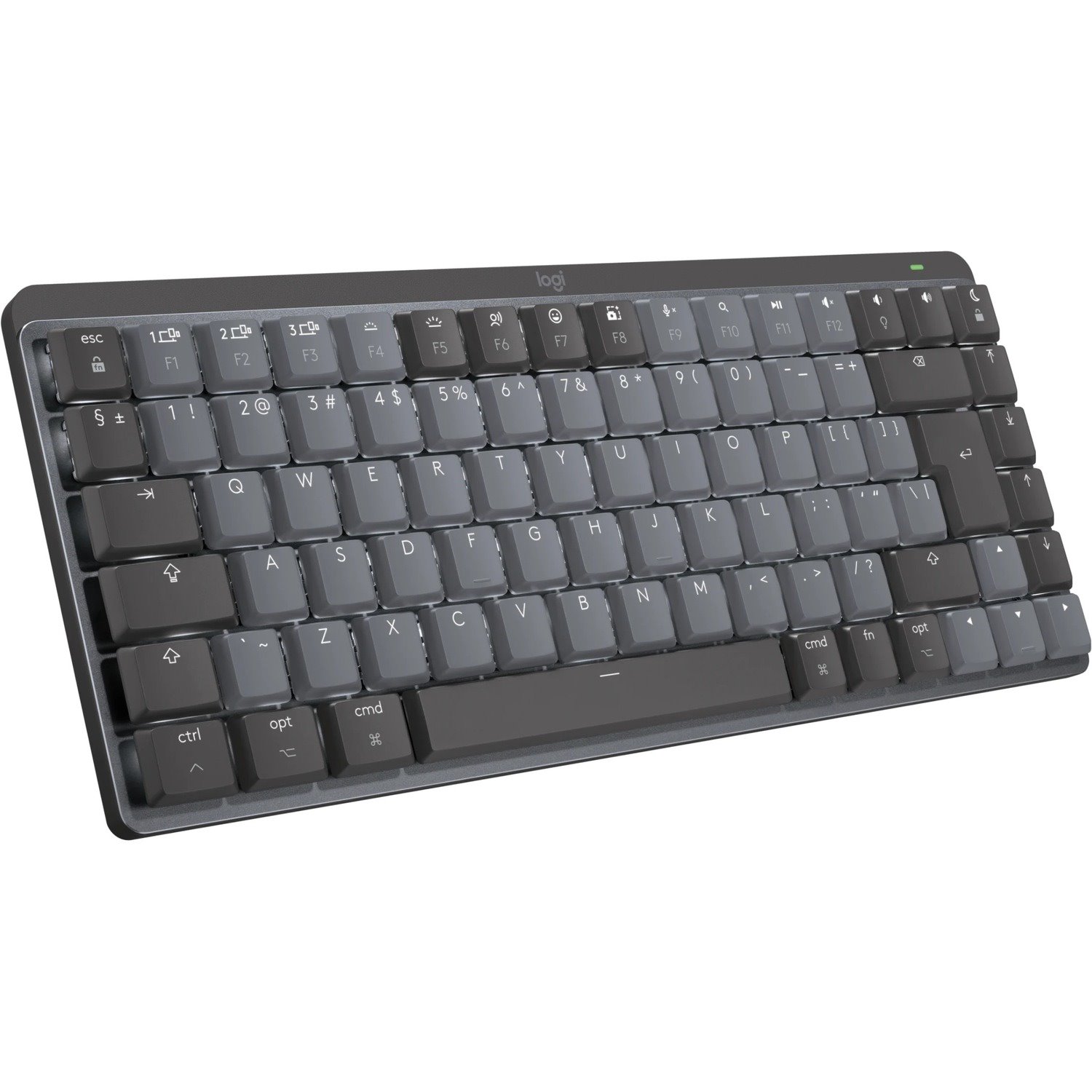 Logitech MX Mechanical Mini Keyboard - Wireless Connectivity - USB Type C Interface - LED - International - QWERTY Layout - Space Gray