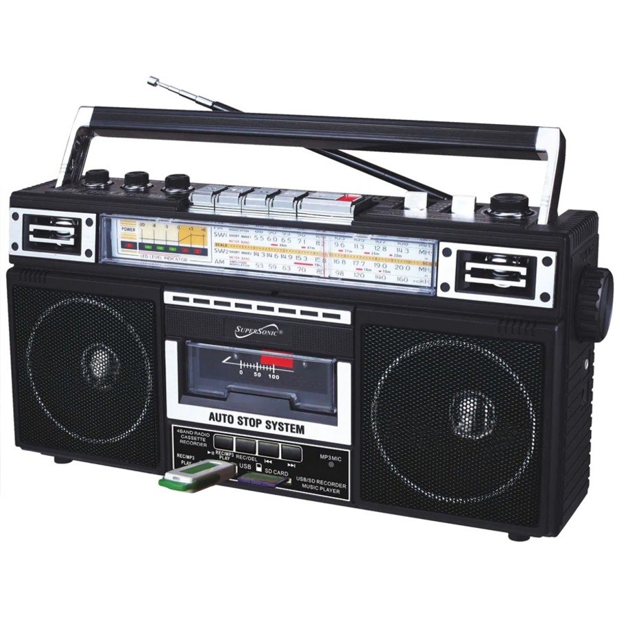 Supersonic 4 Band Radio & Cassette Player + Cassette To Mp3 Converter & Bluetooth