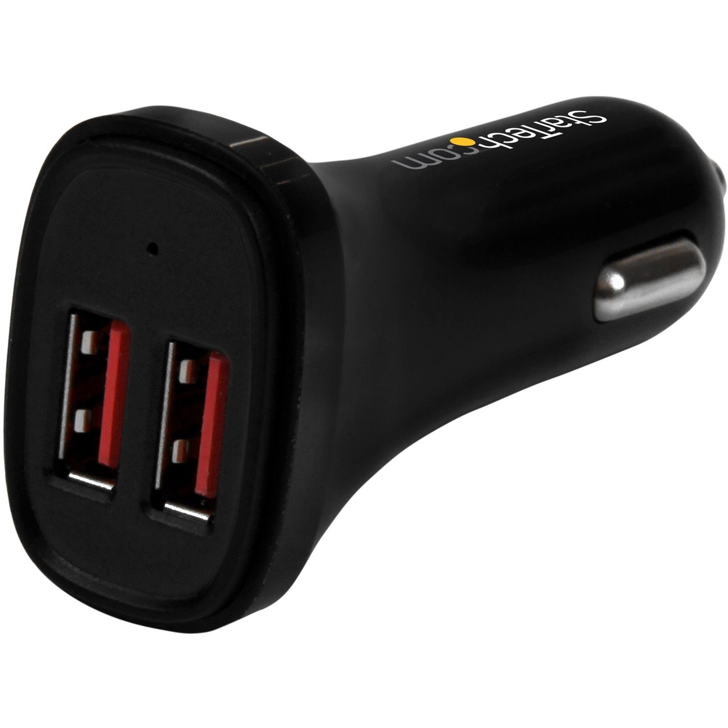 StarTech.com Dual Port USB Car Charger - Black - High Power 24W/4.8A - 2 port USB Car Charger - Charge two tablets at once